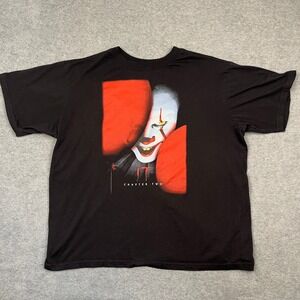 IT Chapter Two T-Shirt Mens Large Black Pennywise Clown Movie Graphic Tee Horror